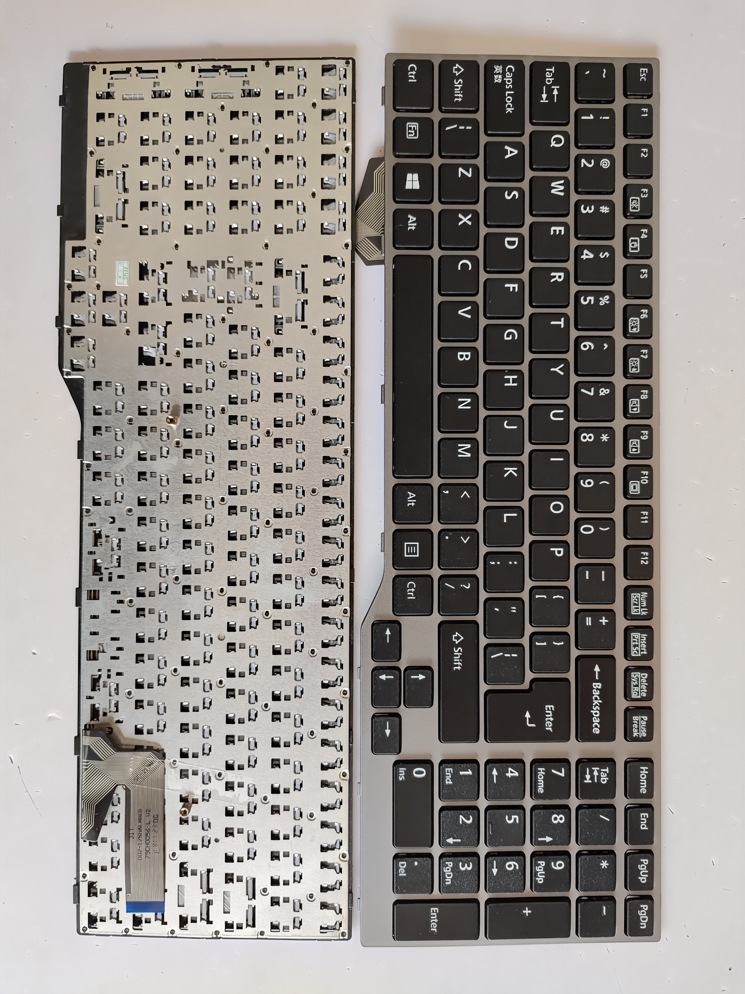 Picture of New Replacement Laptop Keyboard For FJU E753/E754/E756/E554/E556/E557 SILVER FRAME BLACK UI Layout